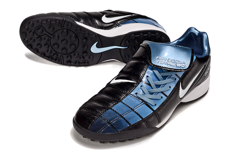 Chuteira Society Nike Air Zoom Total 90 II - Prata e Azul