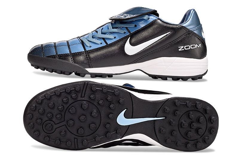 Chuteira Society Nike Air Zoom Total 90 II - Prata e Azul