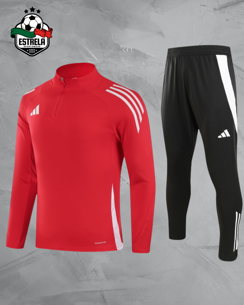 Fato de Treino Adidas Vermelho e Preto