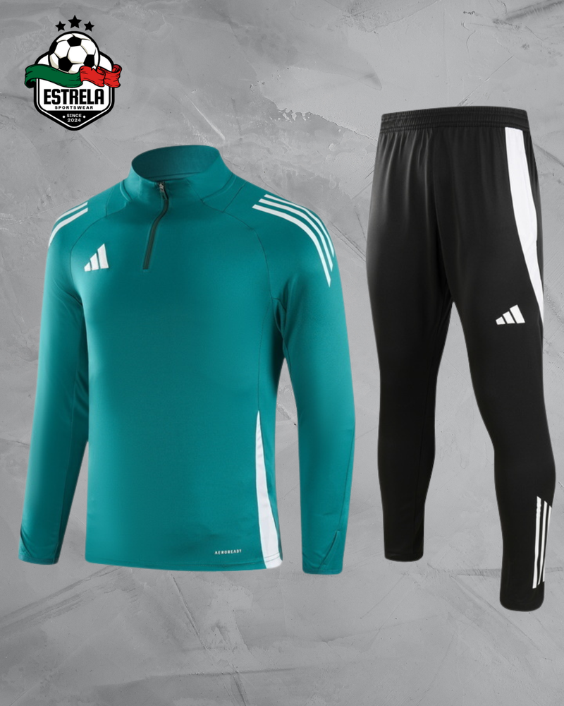 Fato de Treino Adidas Verde e Preto