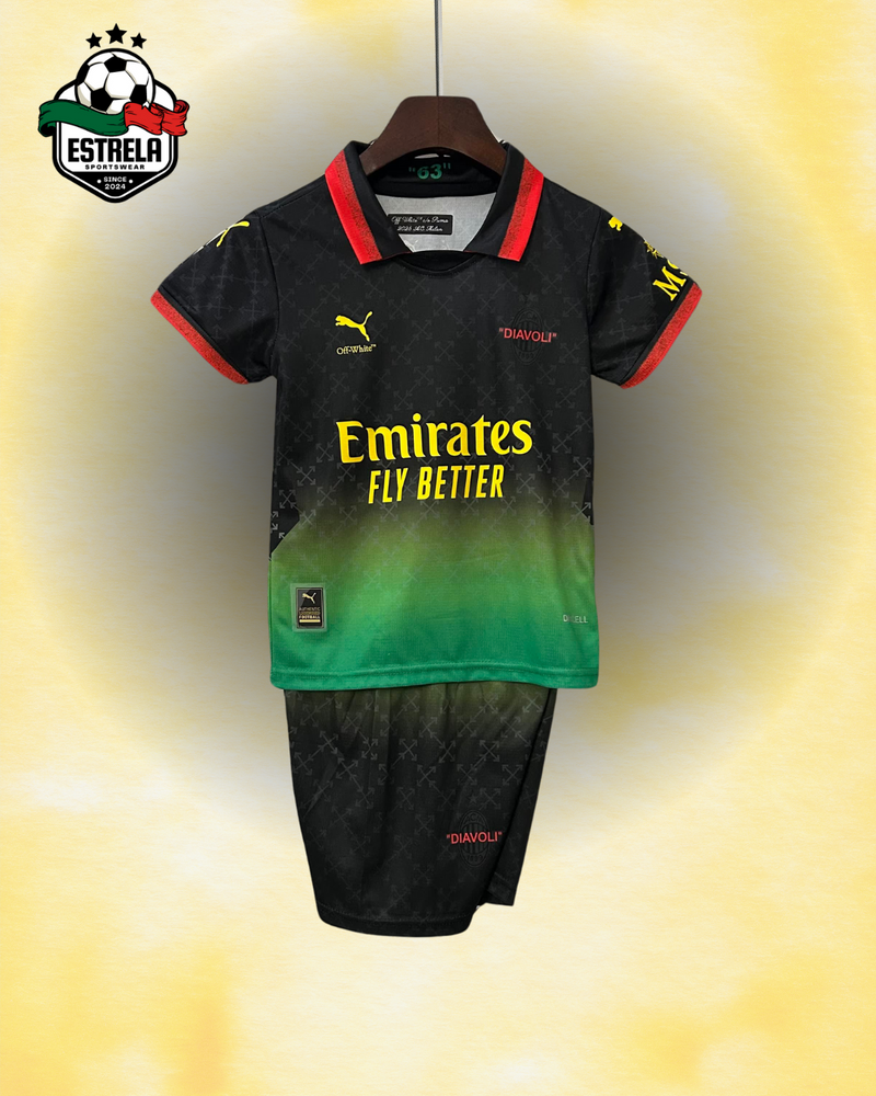 Kit Infantil Milan Edição Especial Diavoli Preta 24/25