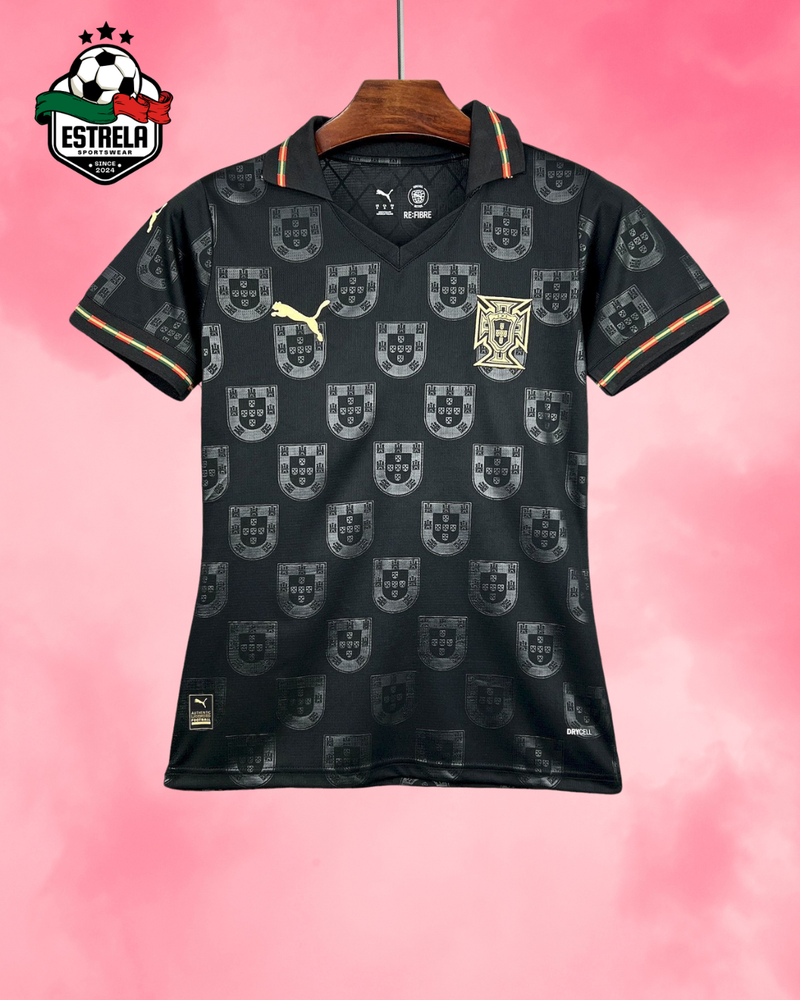 Camisola Feminina Portugal Pantera Negra