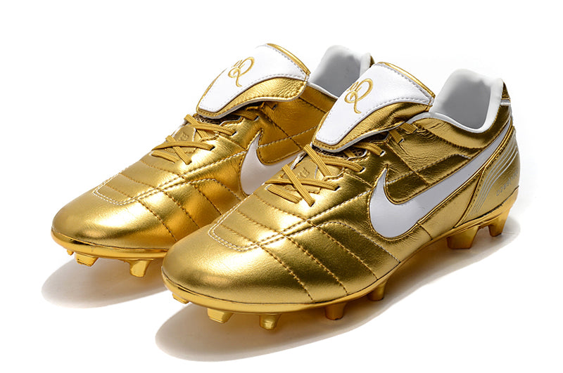 Chuteira Nike Tiempo Legend R10 Elite Edição Especial - Dourada