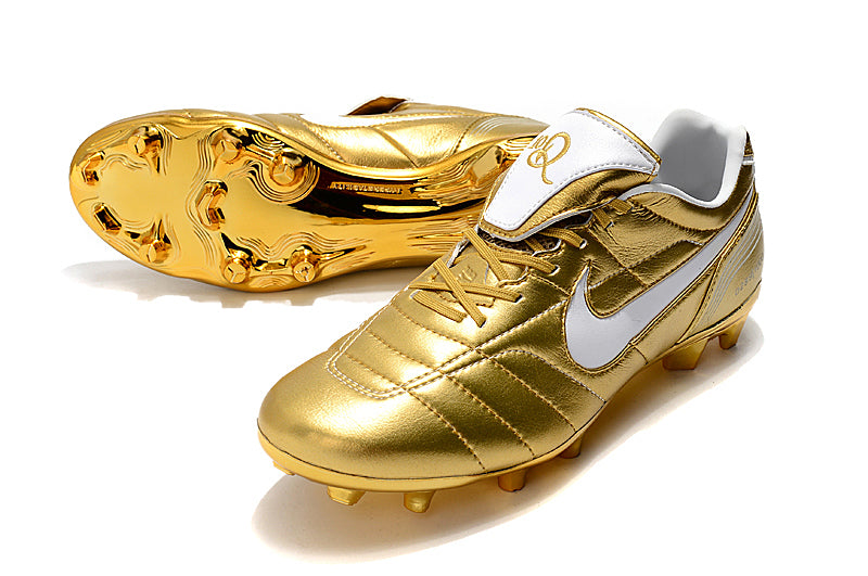 Chuteira Nike Tiempo Legend R10 Elite Edição Especial - Dourada