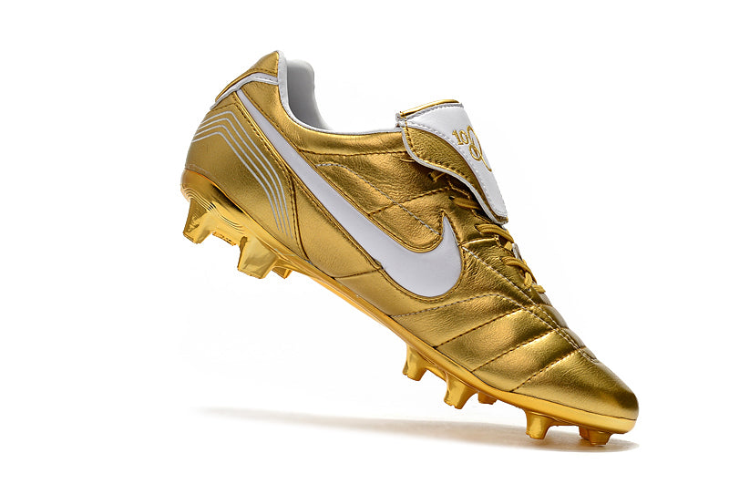 Chuteira Nike Tiempo Legend R10 Elite Edição Especial - Dourada