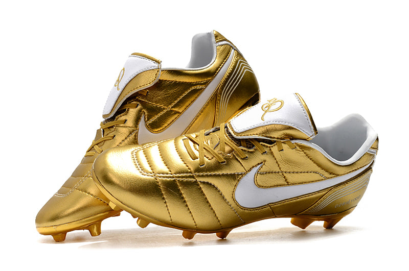 Chuteira Nike Tiempo Legend R10 Elite Edição Especial - Dourada
