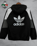 Corta-Vento Adidas Preto, Branco e Cinza