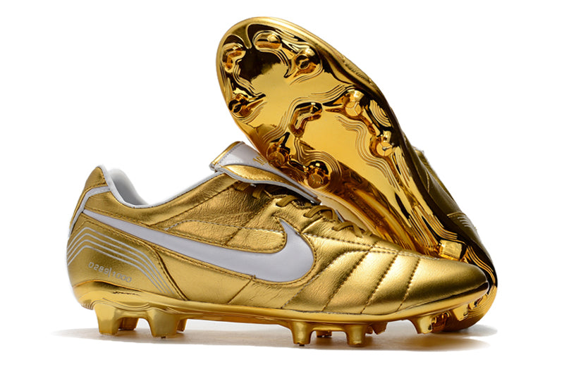 Chuteira Nike Tiempo Legend R10 Elite Edição Especial - Dourada