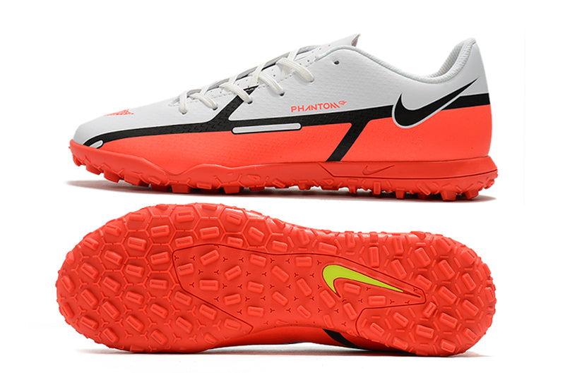 Chuteira Nike Phantom GT2 Club Branca e Laranja