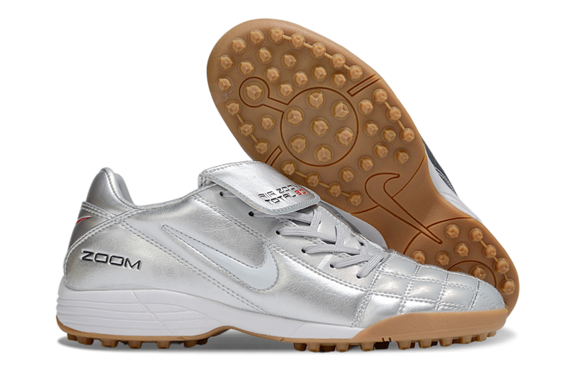 Chuteira Society Nike Air Zoom Total 90 II - Prata e Azul