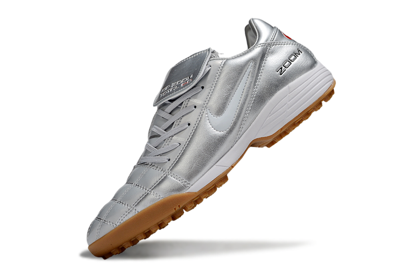 Chuteira Society Nike Air Zoom Total 90 II - Prata e Azul