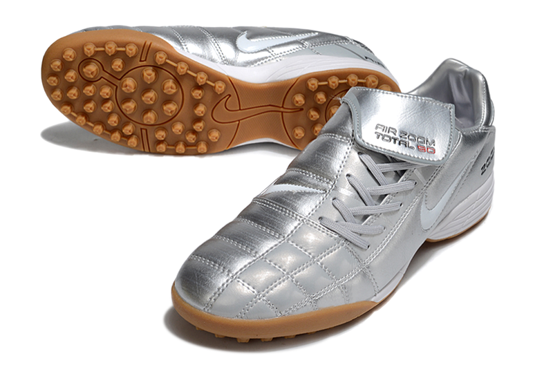Chuteira Society Nike Air Zoom Total 90 II - Prata e Azul