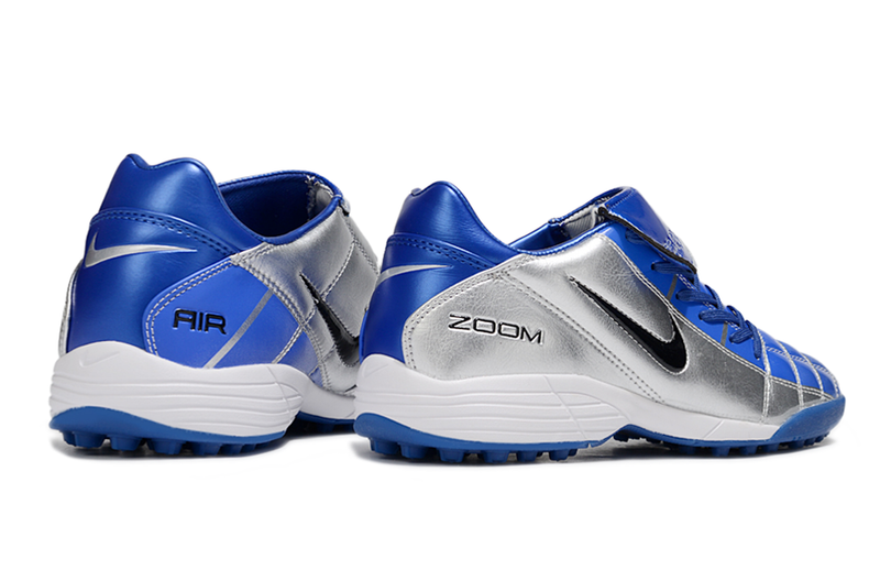 Chuteira Society Nike Air Zoom Total 90 II - Prata e Azul