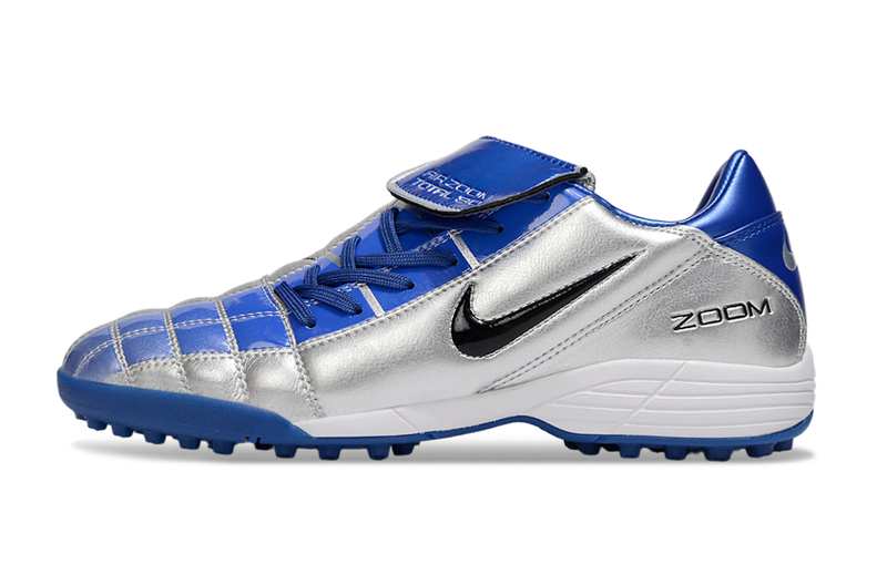 Chuteira Society Nike Air Zoom Total 90 II - Prata e Azul