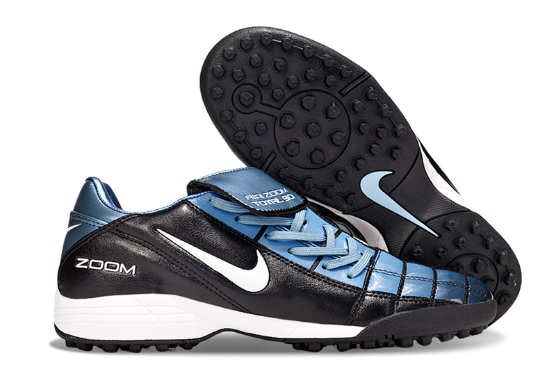 Chuteira Society Nike Air Zoom Total 90 II - Prata e Azul