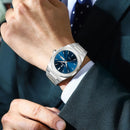 Relógio de pulso masculino POEDAGAR Fashion, luminoso, à prova d'água, em aço inoxidável, com data, dia da semana e movimento de quartzo, ideal para negócios.