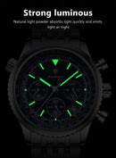 Relógio masculino esportivo de luxo POEDAGAR, cronógrafo, data, à prova d'água, luminoso, quartzo, aço inoxidável, relógio de pulso masculino moderno