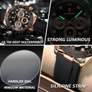 Relógio de pulso masculino de luxo POEDAGAR, cronógrafo, data, quartzo de alta qualidade, à prova d'água, luminoso, estilo militar.