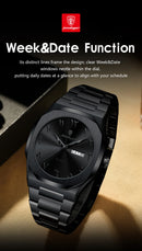 Relógio militar masculino POEDAGAR, à prova d'água, de luxo, com calendário semanal, quartzo, em aço inoxidável. Relógio de pulso masculino moderno.