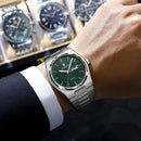 Relógio masculino de luxo POEDAGAR, original, à prova d'água, em aço inoxidável, com luminescência, data, dia da semana, movimento de quartzo, estilo fashion.