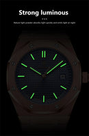 Relógio masculino de luxo original POEDAGAR, cronógrafo com data, aço inoxidável, quartzo, à prova d'água, luminoso, relógio de pulso masculino moderno