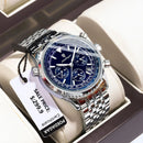 Relógio masculino esportivo de luxo POEDAGAR, cronógrafo, data, à prova d'água, luminoso, quartzo, aço inoxidável, relógio de pulso masculino moderno