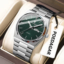 Relógio masculino de luxo POEDAGAR, original, à prova d'água, em aço inoxidável, com luminescência, data, dia da semana, movimento de quartzo, estilo fashion.