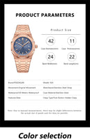 Relógio masculino de luxo original POEDAGAR, cronógrafo com data, aço inoxidável, quartzo, à prova d'água, luminoso, relógio de pulso masculino moderno