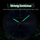 Relógio de pulso masculino de luxo POEDAGAR, moderno e elegante, à prova d'água, com data e dia da semana luminosos. Relógio masculino simples para negócios, de quartzo, com pulseira de couro.