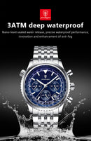 Relógio masculino esportivo de luxo POEDAGAR, cronógrafo, data, à prova d'água, luminoso, quartzo, aço inoxidável, relógio de pulso masculino moderno