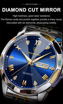 Relógio masculino de luxo POEDAGAR, à prova d'água, em aço inoxidável, com indicador de data e dia da semana, design moderno e elegante para negócios, com mecanismo de quartzo.