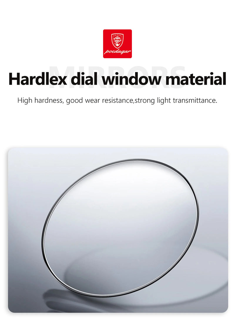 Relógio de pulso masculino de luxo POEDAGAR, moderno e elegante, à prova d'água, com data e dia da semana luminosos. Relógio masculino simples para negócios, de quartzo, com pulseira de couro.