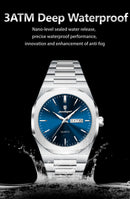 Relógio de pulso masculino POEDAGAR Fashion, luminoso, à prova d'água, em aço inoxidável, com data, dia da semana e movimento de quartzo, ideal para negócios.