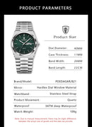 Relógio masculino de luxo POEDAGAR, original, à prova d'água, em aço inoxidável, com luminescência, data, dia da semana, movimento de quartzo, estilo fashion.