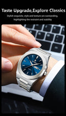 Relógio de pulso masculino POEDAGAR Fashion, luminoso, à prova d'água, em aço inoxidável, com data, dia da semana e movimento de quartzo, ideal para negócios.