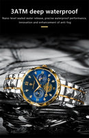 Relógio de pulso masculino de luxo POEDAGAR, cronógrafo, à prova d'água, luminoso, em aço inoxidável, de alta qualidade, para esportes, com mecanismo de quartzo.