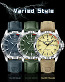 Relógio de pulso masculino POEDAGAR Original, de luxo, à prova d'água, com luz, data e dia da semana, para homens, quartzo, esportivo, com pulseira de couro.