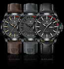 Relógio de pulso masculino POEDAGAR Original, de luxo, à prova d'água, com luz, data e dia da semana, para homens, quartzo, esportivo, com pulseira de couro.