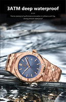 Relógio masculino de luxo original POEDAGAR, cronógrafo com data, aço inoxidável, quartzo, à prova d'água, luminoso, relógio de pulso masculino moderno