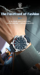 Relógio de pulso masculino POEDAGAR Original, de luxo, à prova d'água, com luz, data e dia da semana, para homens, quartzo, esportivo, com pulseira de couro.