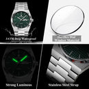 Relógio masculino de luxo POEDAGAR, original, à prova d'água, em aço inoxidável, com luminescência, data, dia da semana, movimento de quartzo, estilo fashion.