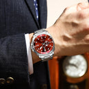 Relógio de pulso masculino POEDAGAR Fashion, cronógrafo, data, aço inoxidável, quartzo, à prova d'água, luminoso, para negócios.