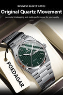 Relógio masculino de luxo POEDAGAR, original, à prova d'água, em aço inoxidável, com luminescência, data, dia da semana, movimento de quartzo, estilo fashion.