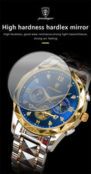 Relógio de pulso masculino de luxo POEDAGAR, cronógrafo, à prova d'água, luminoso, em aço inoxidável, de alta qualidade, para esportes, com mecanismo de quartzo.