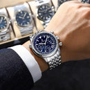 Relógio masculino esportivo de luxo POEDAGAR, cronógrafo, data, à prova d'água, luminoso, quartzo, aço inoxidável, relógio de pulso masculino moderno