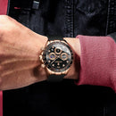 Relógio de pulso masculino de luxo POEDAGAR, cronógrafo, data, quartzo de alta qualidade, à prova d'água, luminoso, estilo militar.