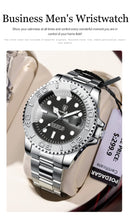 Relógio masculino de luxo POEDAGAR, à prova d'água, com data luminosa, em aço inoxidável, estilo esportivo e moderno, com mecanismo de quartzo.