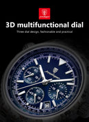 Relógio masculino esportivo de luxo POEDAGAR, cronógrafo, data, à prova d'água, luminoso, quartzo, aço inoxidável, relógio de pulso masculino moderno