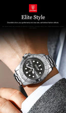 Relógio masculino de luxo POEDAGAR, à prova d'água, com data luminosa, em aço inoxidável, estilo esportivo e moderno, com mecanismo de quartzo.