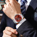 Relógio de pulso masculino POEDAGAR Fashion, cronógrafo, data, aço inoxidável, quartzo, à prova d'água, luminoso, para negócios.